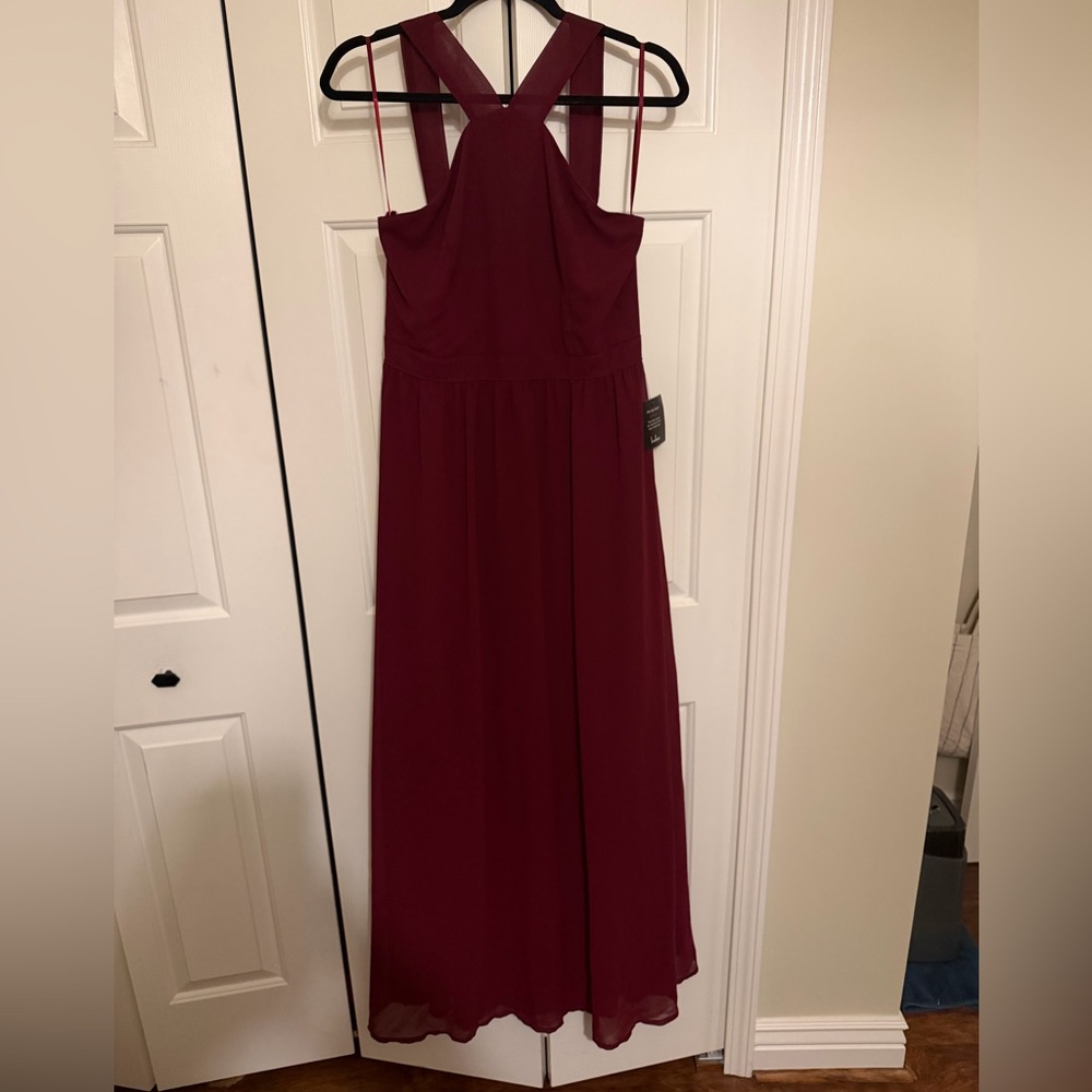 NWT Lulu's Strapless Burgundy Dress